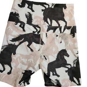 Beach Riot Taupe Horse Horses Spandex Bike Shorts sz S M